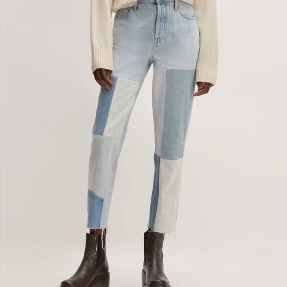 Straight high waisted cropped patchwork Everlane jeans - Picture 2 of 6
